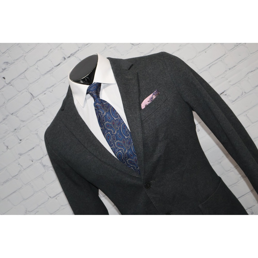 Banana Republic Blazer Mens 40 Reg Gray Knit 2Btn Sport Coat Jacket Summer